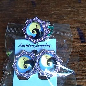 Nightmare Before Christmas earrings and ring
